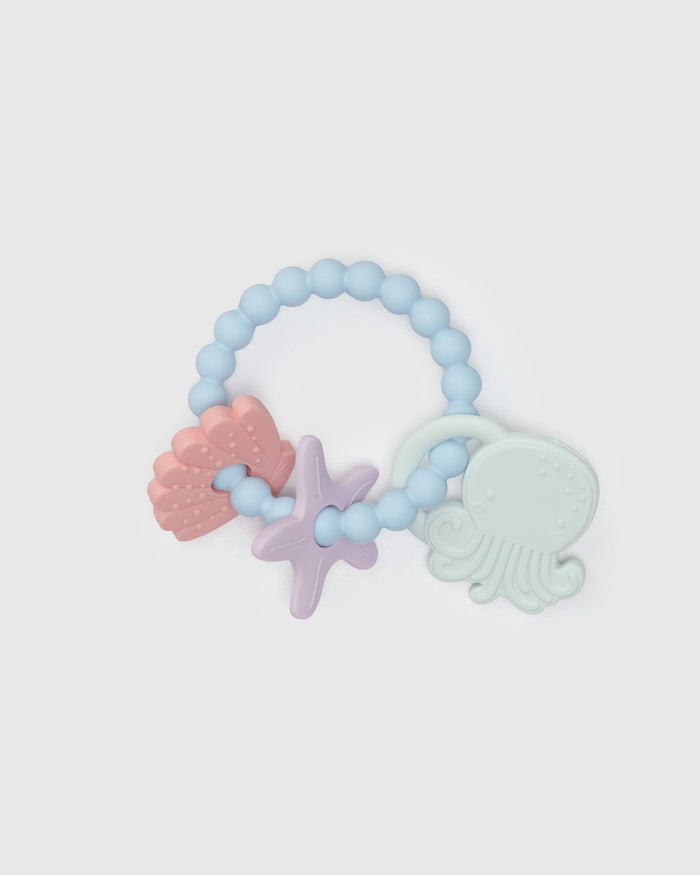 Loulou Lollipop Teething Charms in Skylar Shell — front view on white background