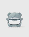Loulou Lollipop Teething Mitt in Elephant — front view on white background