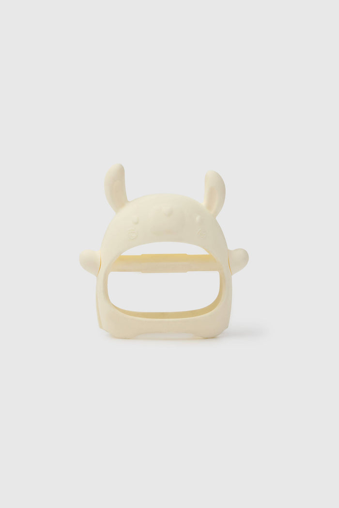 Loulou Lollipop Teething Mitt in Llama — front view on white background