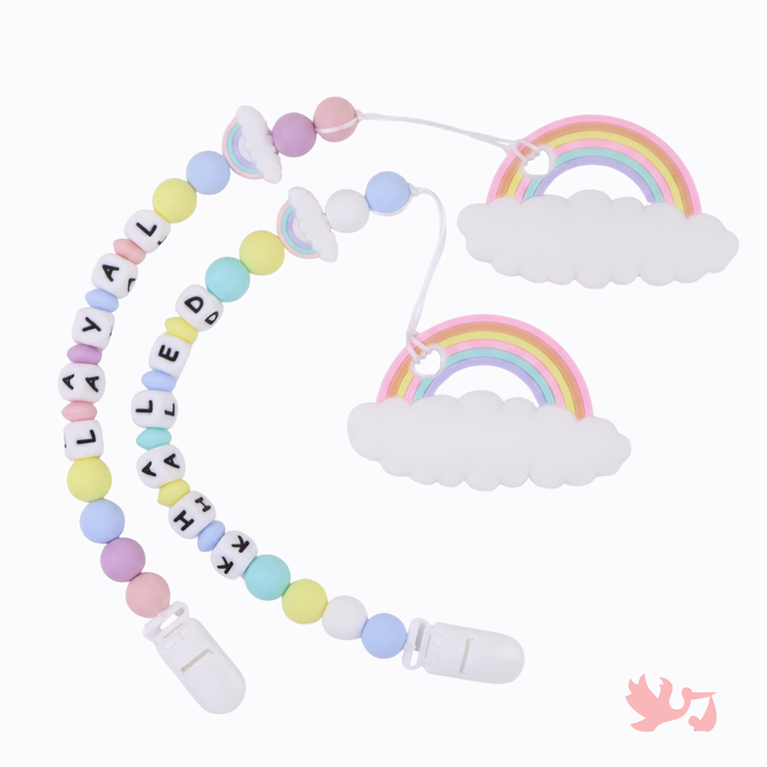 Cotton Cloud Teething Set with silicone teether and clip by Mommy's Charms