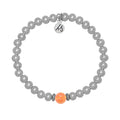 The Cape Bracelet - Silver Steel with Fire Opal Ball