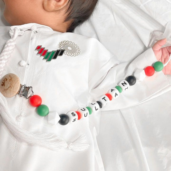 UAE NATIONAL DAY SILICONE PACIFIER CLIP