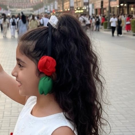 UAE National Day Tulip Satin Scrunchie – Baby Girl Hair Accessory