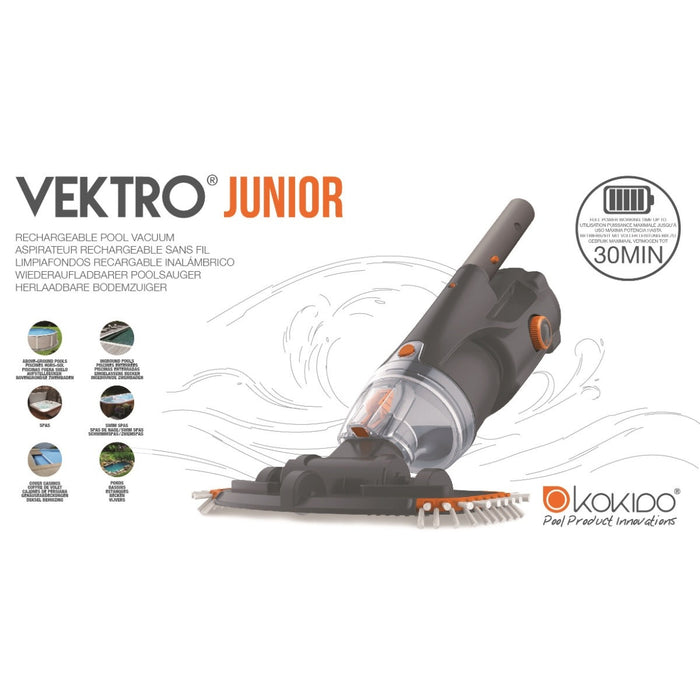 Vektro Junior MKII Pool & Spa Vacuum | Cordless Rechargeable Cleaner