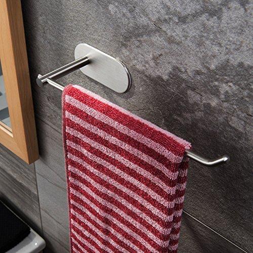 Venagredos Self Adhesive Towel Bar Hand Dish Towel Rack Stick on Towel Holder for Bathroom Kitchen, No Drilling