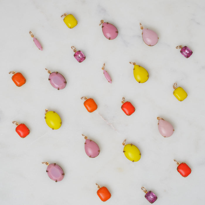 Vintage Glass and Enamel Charms in Warm Tones