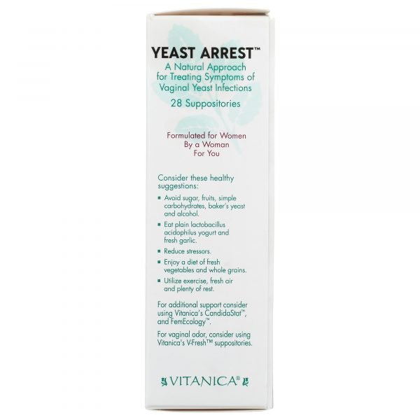 Vitanica Yeast Arrest 28 Suppositories - The Oasis of Health