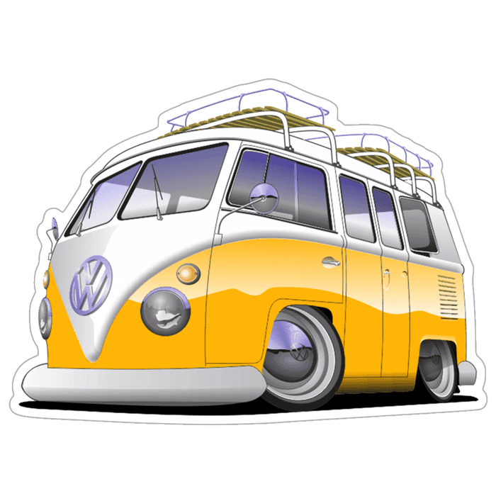 VW 3D-Bus / Van Car Vinyl Decal / Sticker, 4" x 2.9" - ZSPEC Design LLC - Decals - acura, Decal, honda, lifestyle, nsx, sticker - zspecdesign.com