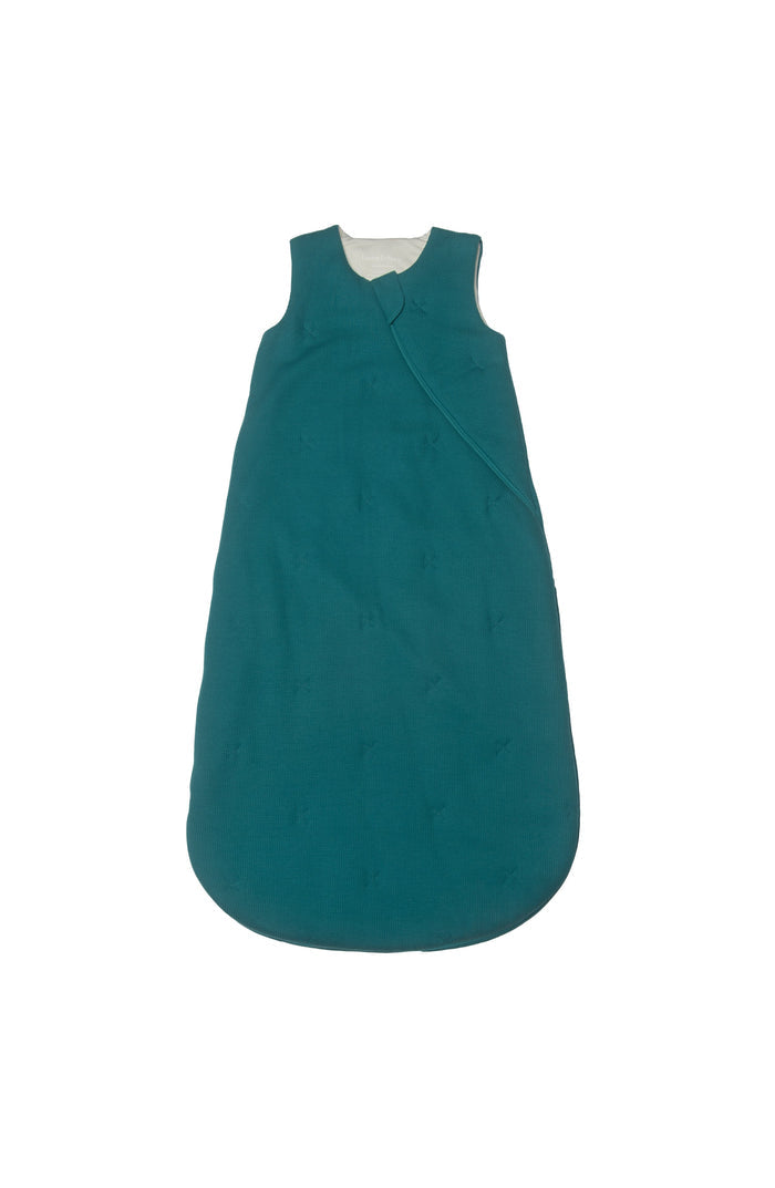 Loulou Lollipop TENCEL 2.5 TOG baby sleep bag in Peacock — front view on white background