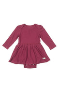 Loulou Lollipop Waffle Long Sleeve Bodysuit in Sugar Plum — front view on white background