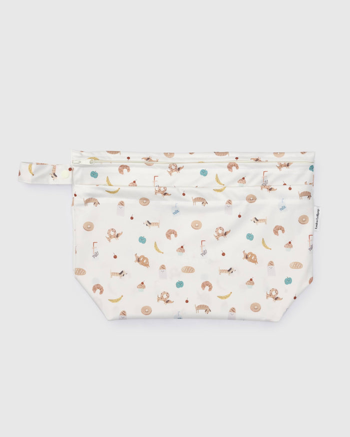 Loulou Lollipop Wet Dry Bag in French Breakfast — front view on white background