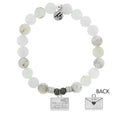 White Chalcedony Stone Bracelet with Love Letter Sterling Silver Charm