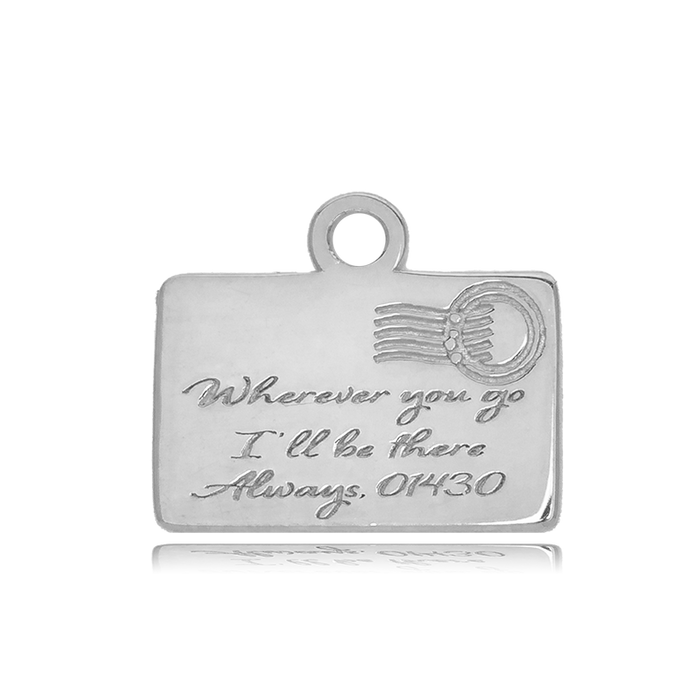White Chalcedony Stone Bracelet with Love Letter Sterling Silver Charm