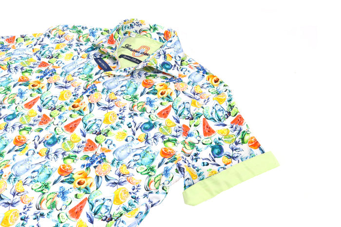 White with Fruit Print Shirt