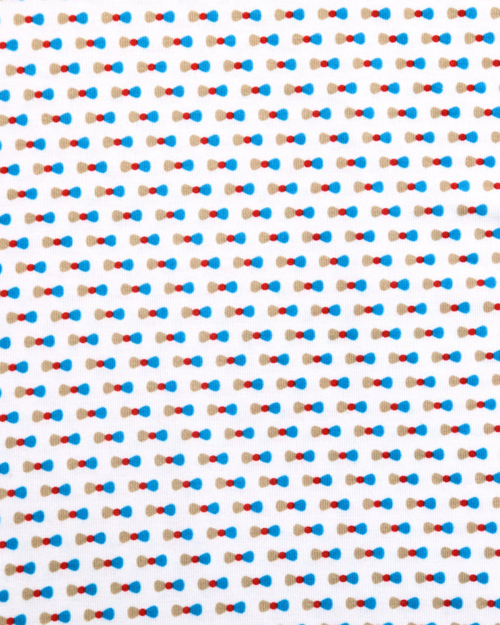 White with Multicolor Bowties