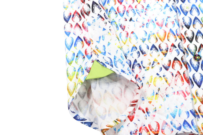 White with Multicolor V's Shirt