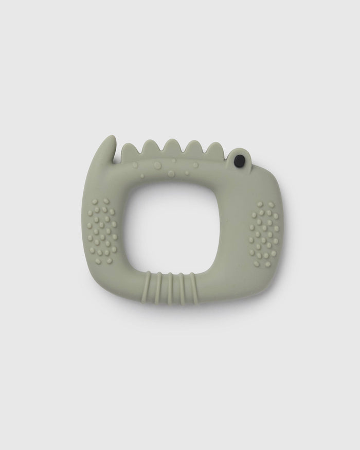 Loulou Lollipop FDA-compliant food-grade silicone teether Aly Alligator — front view on white background