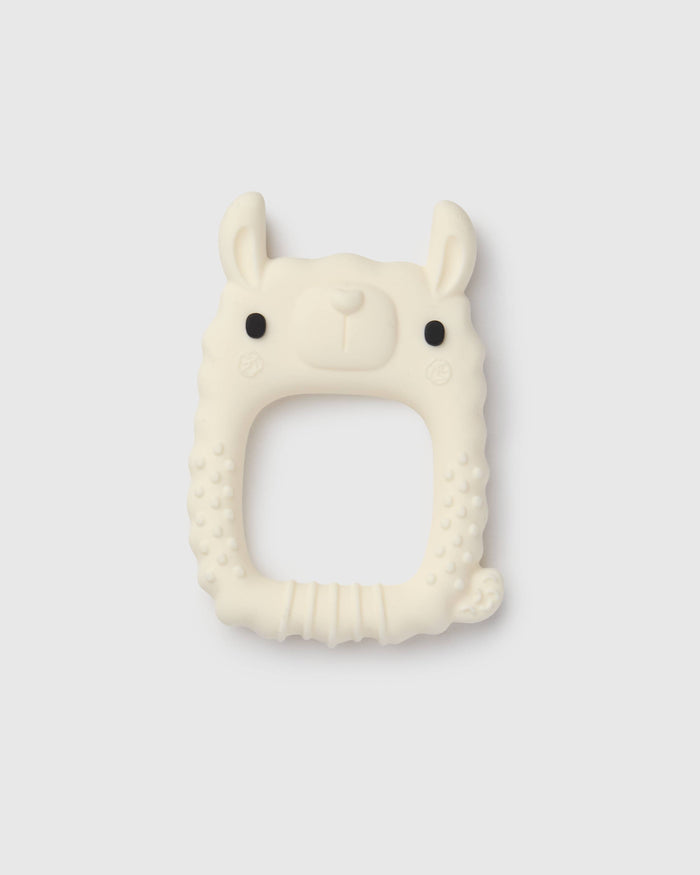 Loulou Lollipop FDA-compliant food-grade silicone teether Lane Llama — front view on white background