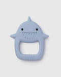 Loulou Lollipop FDA-compliant food-grade silicone teether Sarah Shark — front view on white background