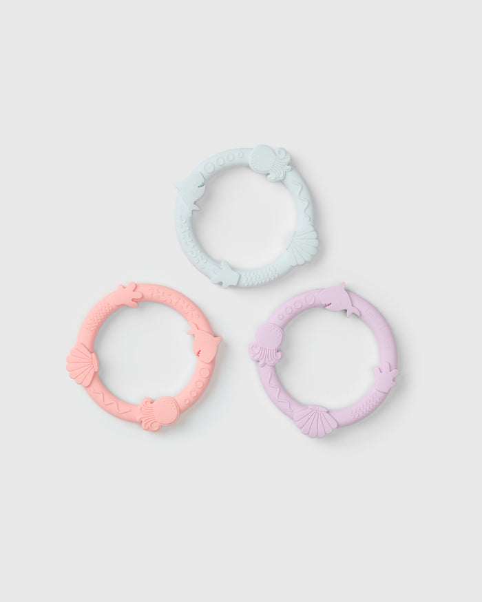 Wild Teether Ring Set - Shell Pink