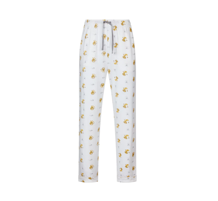 Women's Bamboo Jersey Short Sleeve Button-up PJ Set - The Lion & The Mouse