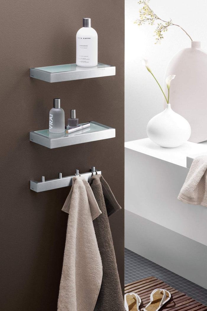 Zack 40389 Linea Wall Mounted Towel Hook Rail for 4 Towels