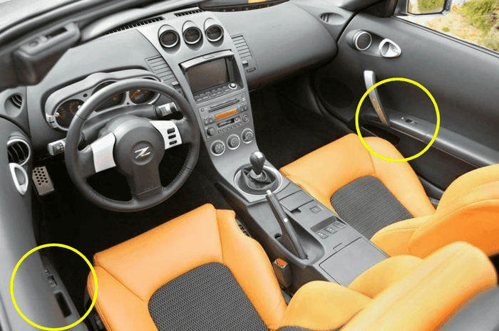 ZSPEC 350z Z33 Interior Door Window Switch Finisher Set, LHD '03-05, Forged Carbon Style - ZSPEC Design LLC - Hardware Fasteners - 350z, 350z Window Switch Finishers, door, finisher, handle, nissan, window - zspecdesign.com