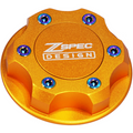 ZSPEC Billet Oil Filler Cap - Orange Gold w/ Titanium Accents, Engine Bay Dress Up Nissan Datsun Z ZX 300zx 350z 370z Frontier RZ34 Titan VQ35/37/38/40 VR30/38 RB20/26/26/30 VK56 VG30 & Datsun L-Series L24/26/28