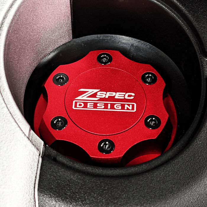 ZSPEC Billet Oil Filler Cap for Nissan/Infiniti/Datsun, Red Cap w/ Titanium Accents - ZSPEC Design LLC - Hardware Fasteners - 2023, 240sx, 240z, 260z, 280z, 280zx, 300z, 300zx, 350z, 370z, 380RS, 400z, accessory, bob sharp, cap, d40, d41, DE & HR, DE & REVUP, FairladyZ, frontier, g35, g37, GT-R, GTR, hakosuka, j30, nismo, nissan, nissanz, nisssan, oil, oil cap, q50, q60, R32, R34, RB20, RB25, RB26, RB30, rogue, RZ34, s30, titan, VQ, vq37, VR, vr30ddtt, z, z31, z32, z33, z34, z34 s2, z34s2 - zspecdesign.com