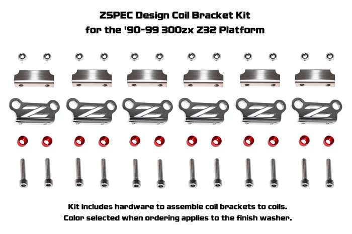 ZSPEC Coil Bracket Kit w/"Z" Cut-Out for Nissan Z32 300zx, Stainless - ZSPEC Design LLC - Hardware Fasteners - 300zx, accessory, bracket kit, coil, nissan, stainless, z32 - zspecdesign.com