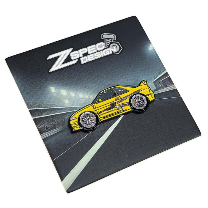 ZSPEC Collector Lapel / Hat Pin - Yellow S15 Skyline Tuner F&F-Style - ZSPEC Design LLC - Pin - accessory, lapel, lifestyle, pin, saltflats, socal - zspecdesign.com