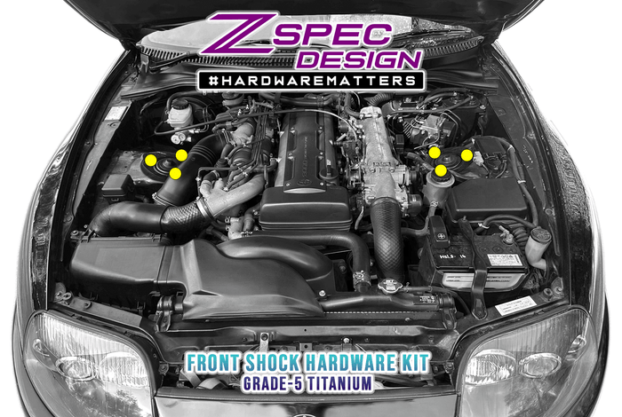 ZSPEC Front Shocks Fastener Kit for '93-02 Toyota Supra MKIV, Titanium - ZSPEC Design LLC - Hardware Fasteners - 2jz, Fastener Kit, mkiv, supra, toyota - zspecdesign.com