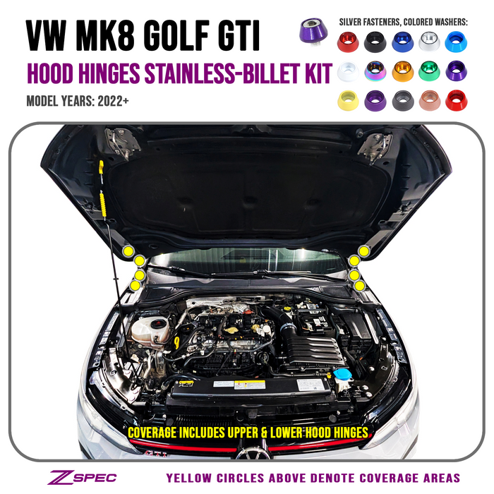 ZSPEC Hood Catches & Latches Dress Up Bolts Kit, VW MK8 Golf GTi

Stainless & Billet, Dress Up Bolts, Nuts and Washers from ZSPEC Design