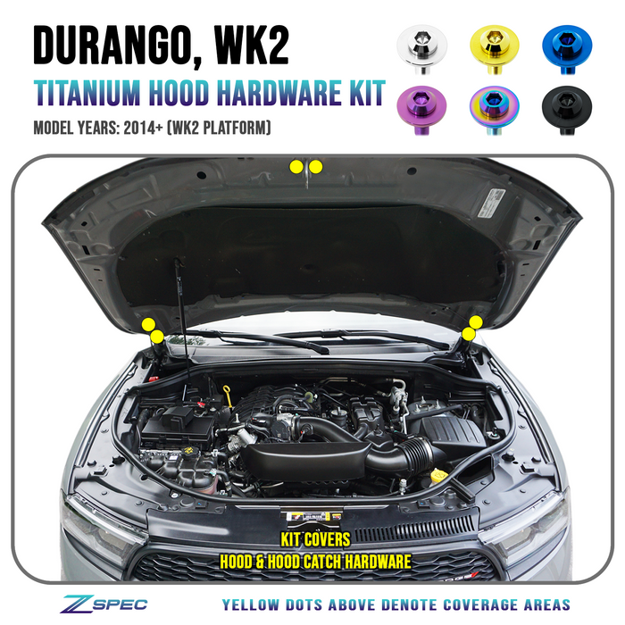 ZSPEC Stage-1 Fastener Kit for '14+ Dodge Durango WK2, Titanium - Dress Up Bolts Hardware Titanium GR5 Grade-5 - ZSPEC Design