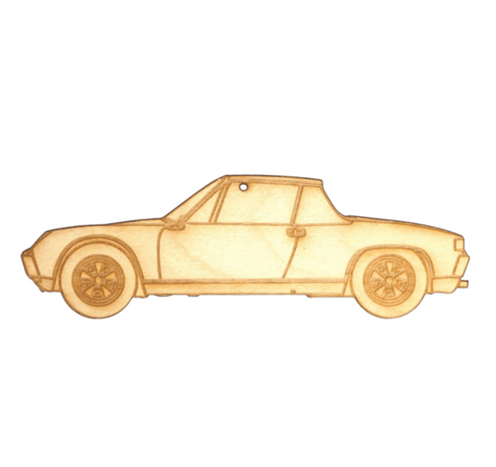 ZSPEC Laser-Engraved Birch Ornament, Style: Porsche 914, ~5-inch Wide - ZSPEC Design LLC - Holiday Ornaments - 914, body, holiday, lifestyle, ornament, porsche - zspecdesign.com