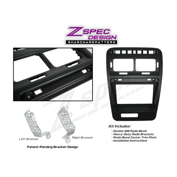 ZSPEC LHD Double-Din Radio Bezel w/Brackets for '90-99 Nissan Z32 300zx - ZSPEC Design LLC