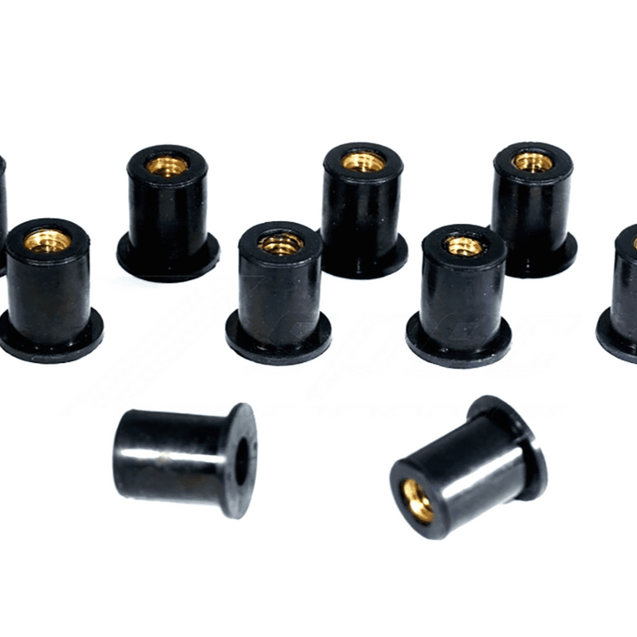 ZSPEC M8 Rubber Well Nuts for SUV/Truck Body Elements & Over-Fender Flares, 10-Pack - ZSPEC Design LLC - Hardware Fasteners - 44-pack, abflug, aimgain, amuse, auto veloce, body, body hardware, body kit, clinched, damd, Do-Luck, fender, flare, fujimura, greddy, hamann, hks, ings+1, knight sports, kuhl, lbw, liberty walk, m-sports, m5, novitec, pandem, per each, rocket bunny, rowen, sense, street hunter, twinz, veilside, zele, zero sports - zspecdesign.com
