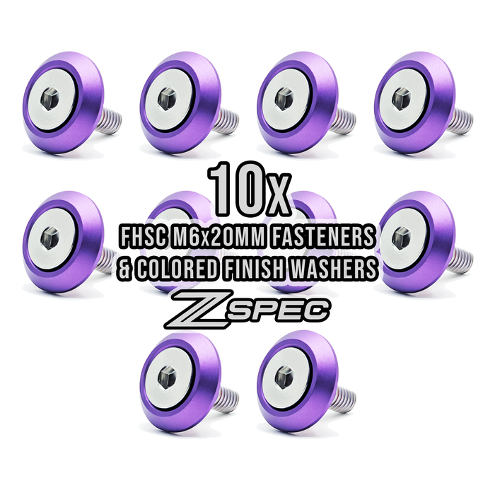 ZSPEC Metric Fender Fastener Kit, M6-1.0x20mm Fasteners, 10-Pack, Stainless & Billet - ZSPEC Design LLC