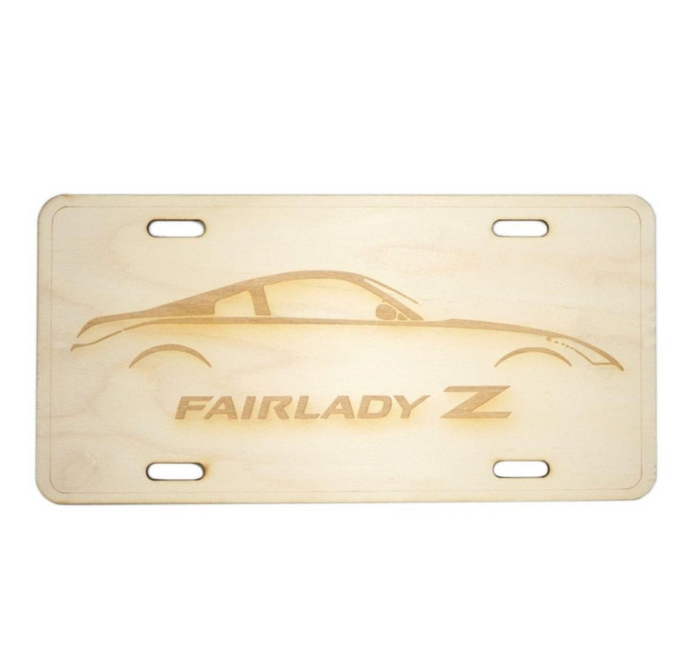 ZSPEC Nissan 350z Z33 Silhouette License Plate, Birch, Ornamental - ZSPEC Design LLC - Holiday Ornaments - 350z, garage art, license, lifestyle, ornament, z33 - zspecdesign.com