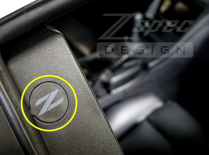 ZSPEC Outer B-Pillar Finisher Cap With Z, for '90-96 300zx, Left/Right Pair - ZSPEC Design LLC - Hardware Fasteners - 300zx, nissan, outer B-pillar, z32 - zspecdesign.com