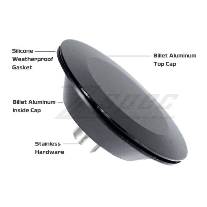 ZSPEC Rear Wiper Delete/Hole-Cap, 44mm Billet Weatherproof, BLACK - ZSPEC Design LLC - Hardware Fasteners - 44mm, delete, wiper - zspecdesign.com