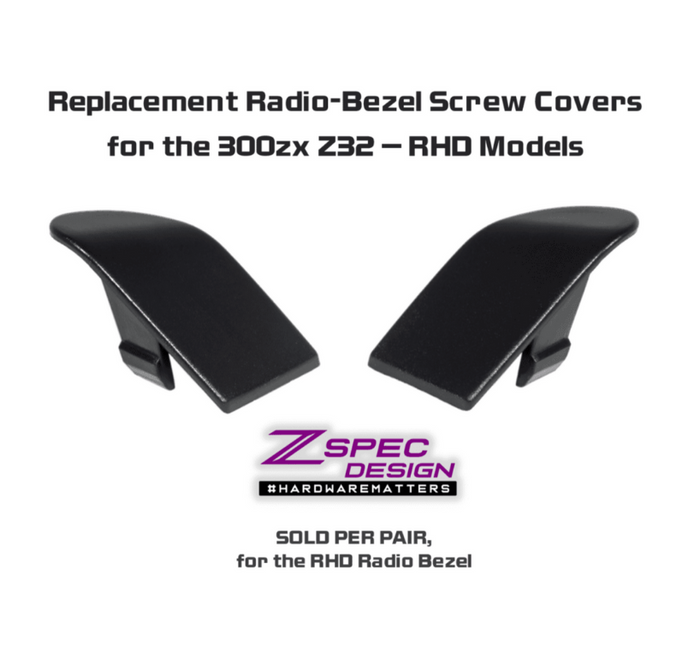 ZSPEC RHD Radio Bezel Top Screw Covers for '90-96 Nissan 300zx Z32, Left & Right Pair - ZSPEC Design LLC - Hardware Fasteners - 300zx, nissan, radio, repro, rhd, stereo, z32 - zspecdesign.com