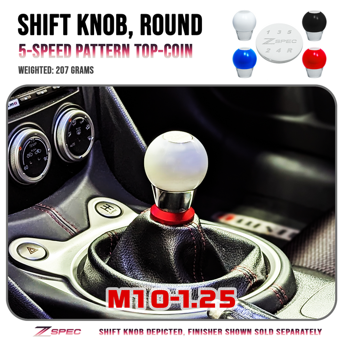 ZSPEC Shift Knob, M10-1.25, Delrin & Stainless, 5-Speed, Fits 300zx/240SX/3000GT/R32/R33/R34 - ZSPEC Design LLC - Hardware Fasteners - 180sx, 200sx, 240sx, 3000gt, 300zx, 323, 626, accessory, altima, brz, DSM, eclipse, EVO, EVO 10, EVO X, frontier, frs, genesis, infiniti, lancer, maxima, mazdaspeed, miata, mx3, mx5, mx6, Nismo, Nissan, patrol, probe, protege5, r32, r33, R34, rx-7, rx7, rx8, S13, s14, S15, sentra, shift, Shift Knob, Silvia, skyline, versa, z32 - zspecdesign.com