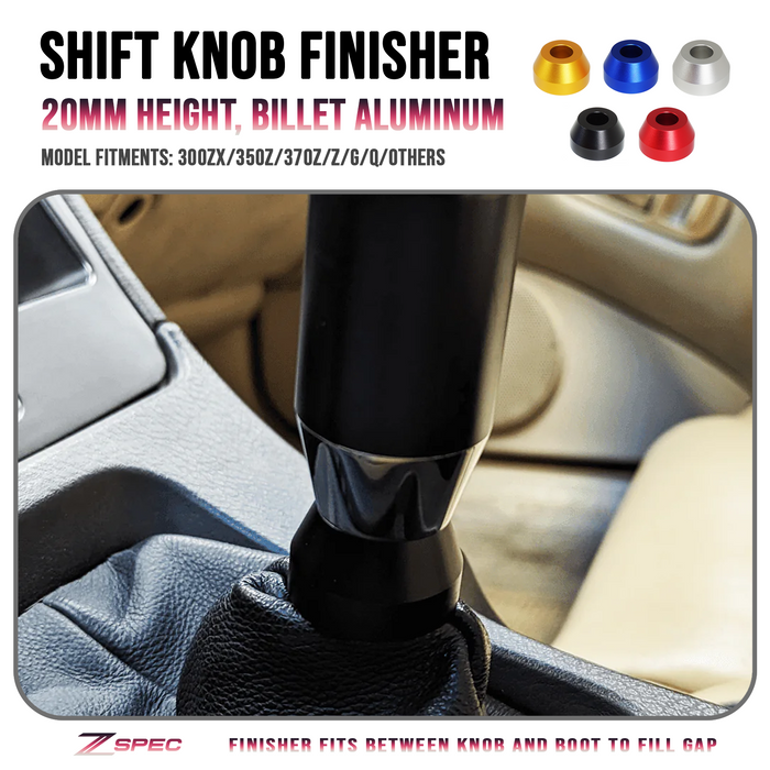 ZSPEC Shift Boot Knob Finisher, Billet 6061 Aluminum, 20mm Tall, 300zx/350z/370z/Z/G/Q - ZSPEC Design LLC - Hardware Fasteners - 350z, 370z, 400z, accessory, boot finisher, g35, g37, infiniti, Nismo, Nissan, q50, q60, RZ34, sentra, shift, shift boot, Shift Knob, z34 s2, z34s2 - zspecdesign.com
