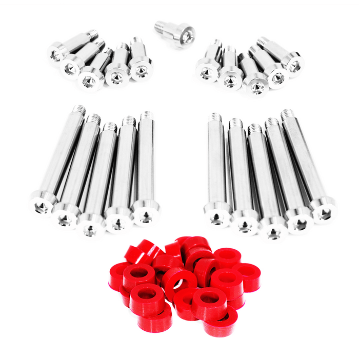 Silver w/Red Bushings