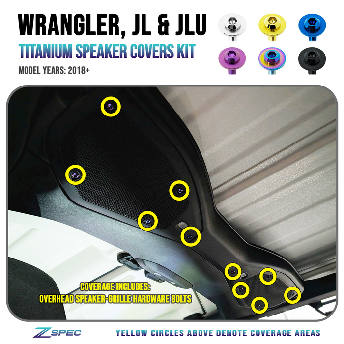 ZSPEC Interior Hardware Kit for 2018+ Jeep JLU Wrangler, Titanium