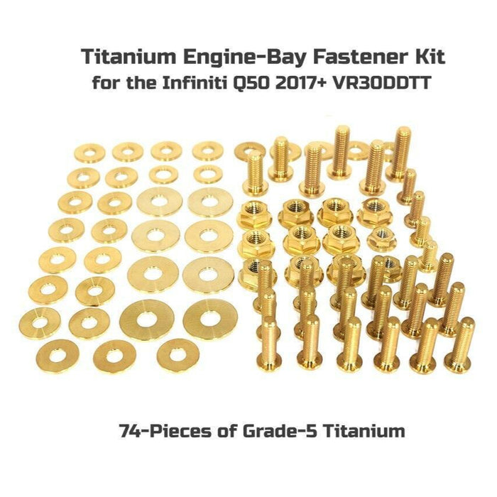 ZSPEC "Stage 1" Dress Up Bolts® Fastener Kit for Infiniti Q50/Q60 w/VR30DDTT, Titanium - ZSPEC Design LLC - Hardware Fasteners - Dress Up, Fastener Kit, infiniti, q50, q60, stage 2, titanium, vr30ddtt - zspecdesign.com