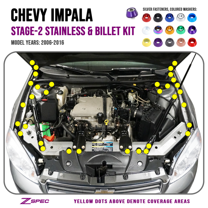 ZSPEC "Stage 2" Dress Up Bolts® Fastener Kit for '14-18 BMW 340i F34 3.0T, Stainless & Billet - ZSPEC Design LLC - Hardware Fasteners - 435i, bmw, F32, Fastener Kit, stage 2 - zspecdesign.com