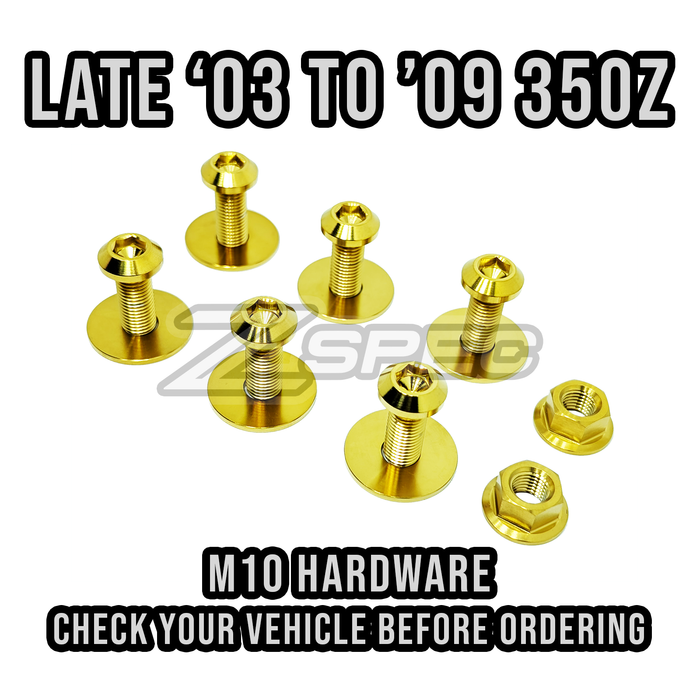 ZSPEC Strut Brace Fastener Kit for Nissan 350z, M10-1.25 Hardware, Titanium - ZSPEC Design LLC - Hardware Fasteners - 350z, Fastener Kit, m10, nissan, titanium, z33 - zspecdesign.com