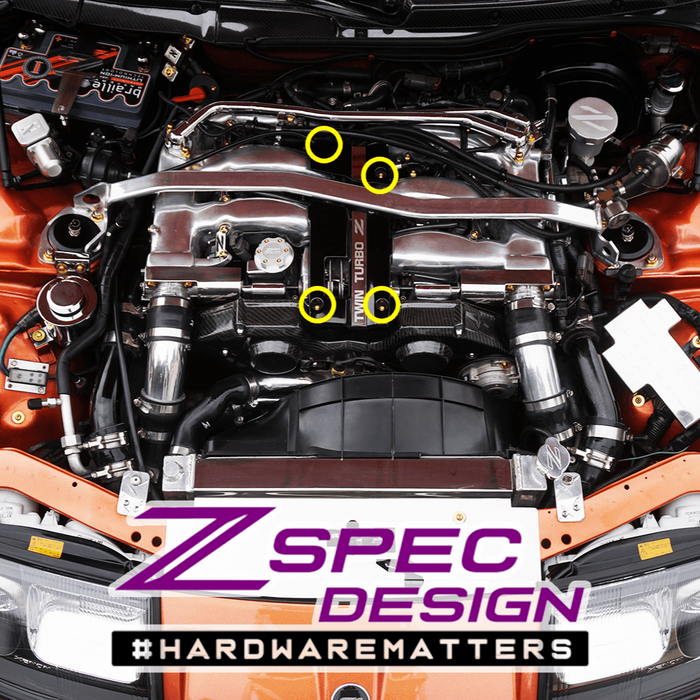 ZSPEC Throttle Cable Cover Fasteners for '90-96 Nissan 300zx Z32, Titanium - ZSPEC Design LLC - Hardware Fasteners - 300zx, nissan, stainless, throttle, Washer Color, z32 - zspecdesign.com